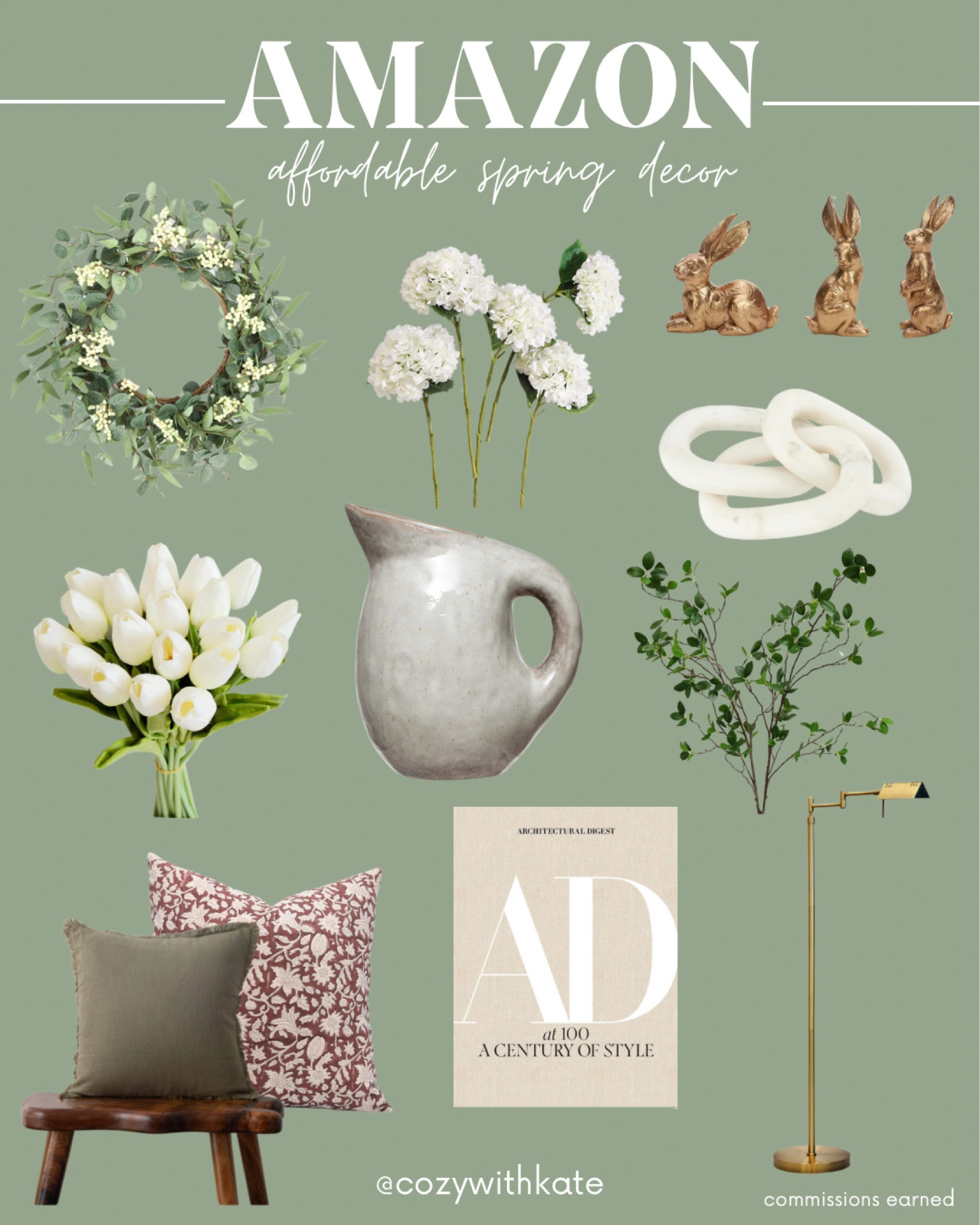 Affordable Spring decor from Amazon! 

Tulips | coffee table books | floor lamp | hydrangeas | faux spring flowers | wreath | spring decor | amazon | pillow covers | neutral decor | bunny | brass | 

#LTKsalealert #LTKhome #LTKfindsunder100