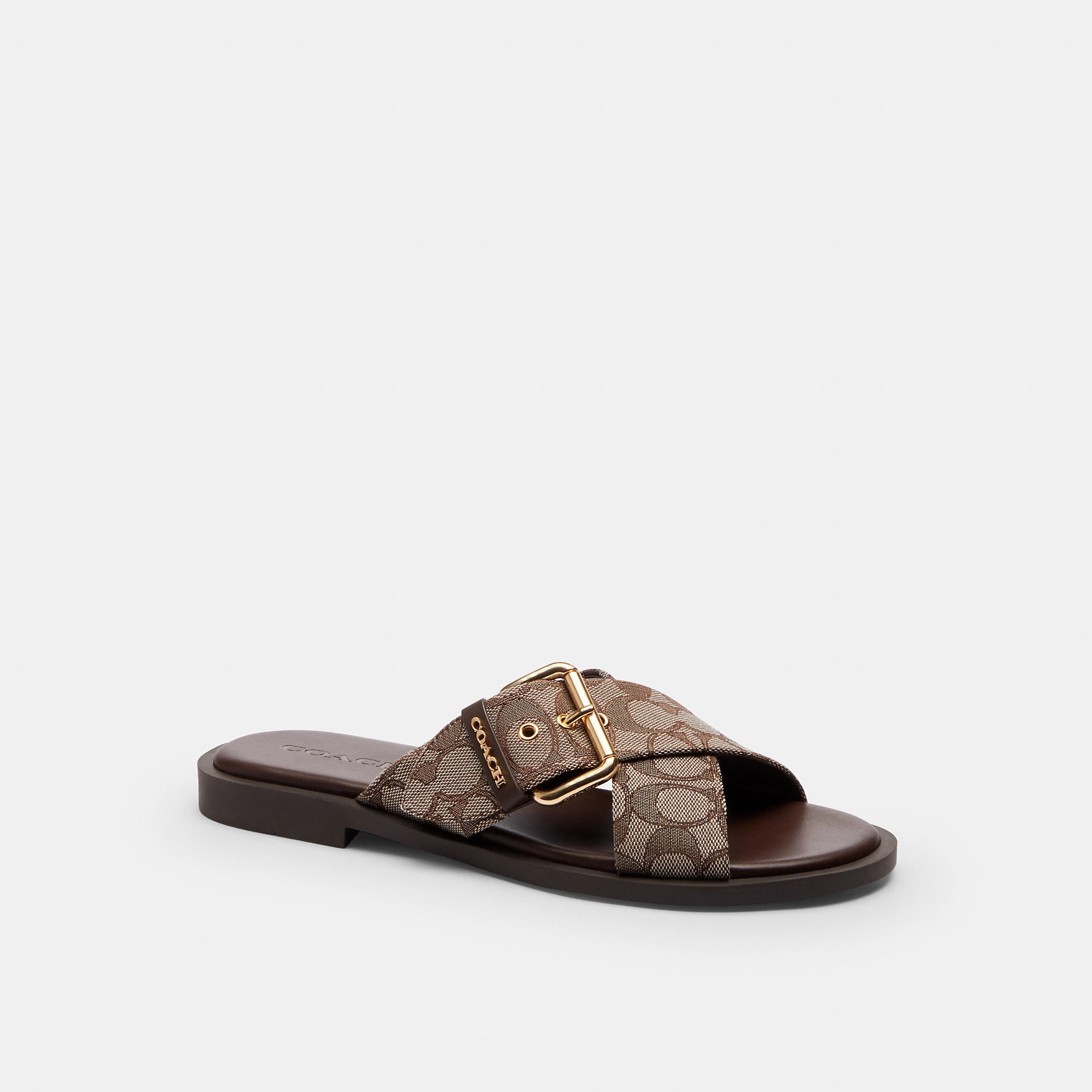 Crisscross Buckle Sandal In Signature Jacquard | Coach Outlet US