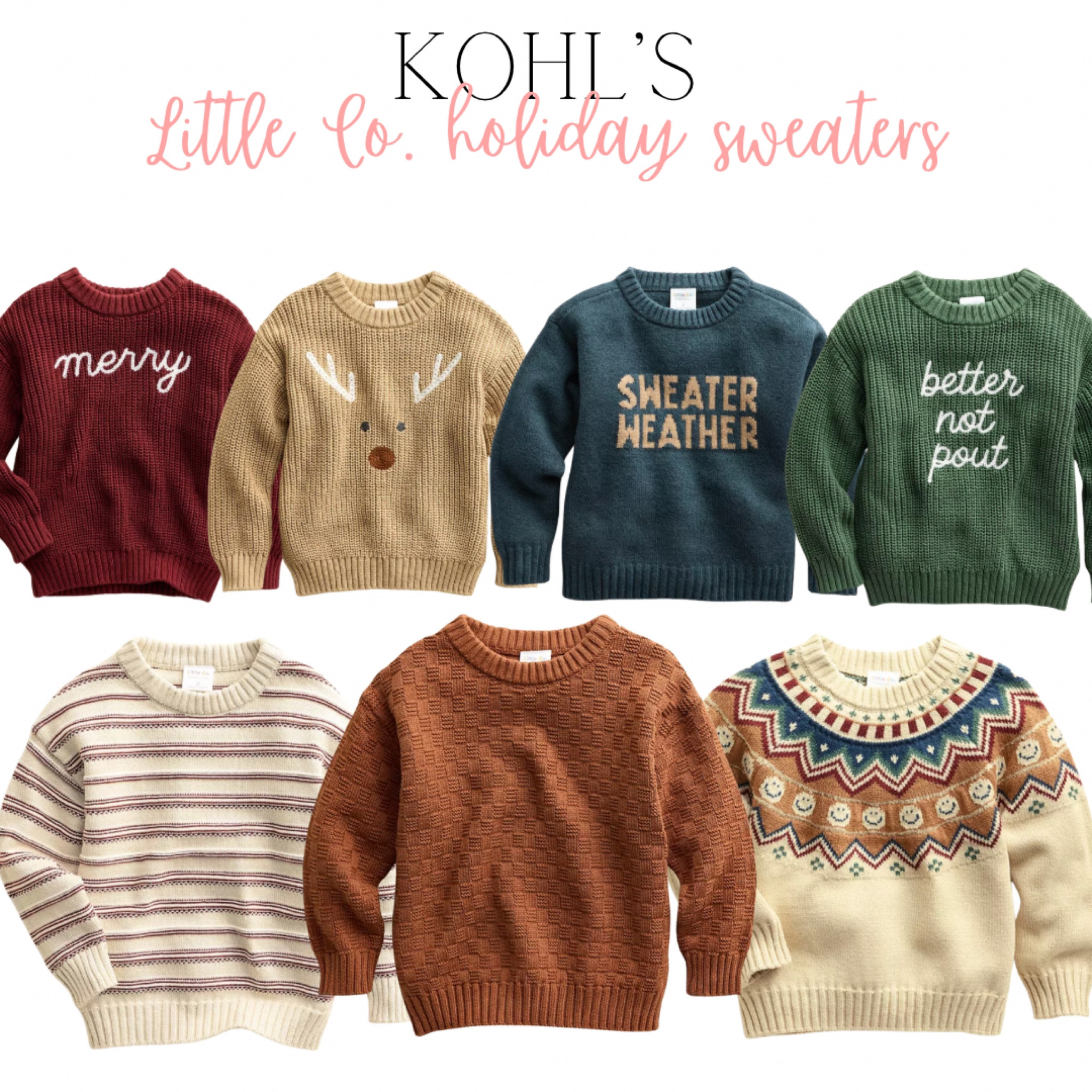 Kohl’s has the perfect holiday sweaters for the kiddos this holiday season! #ad These Little Co. sweaters are so cute and cozy making them perfect for festive gatherings or lounging at home. We’ve rounded up all the sweaters on our LTK shop so you can spread some holiday cheer this year! @kohls #kohlspartner #kohlsfinds 



#LTKHoliday #LTKStyleTip #LTKFamily