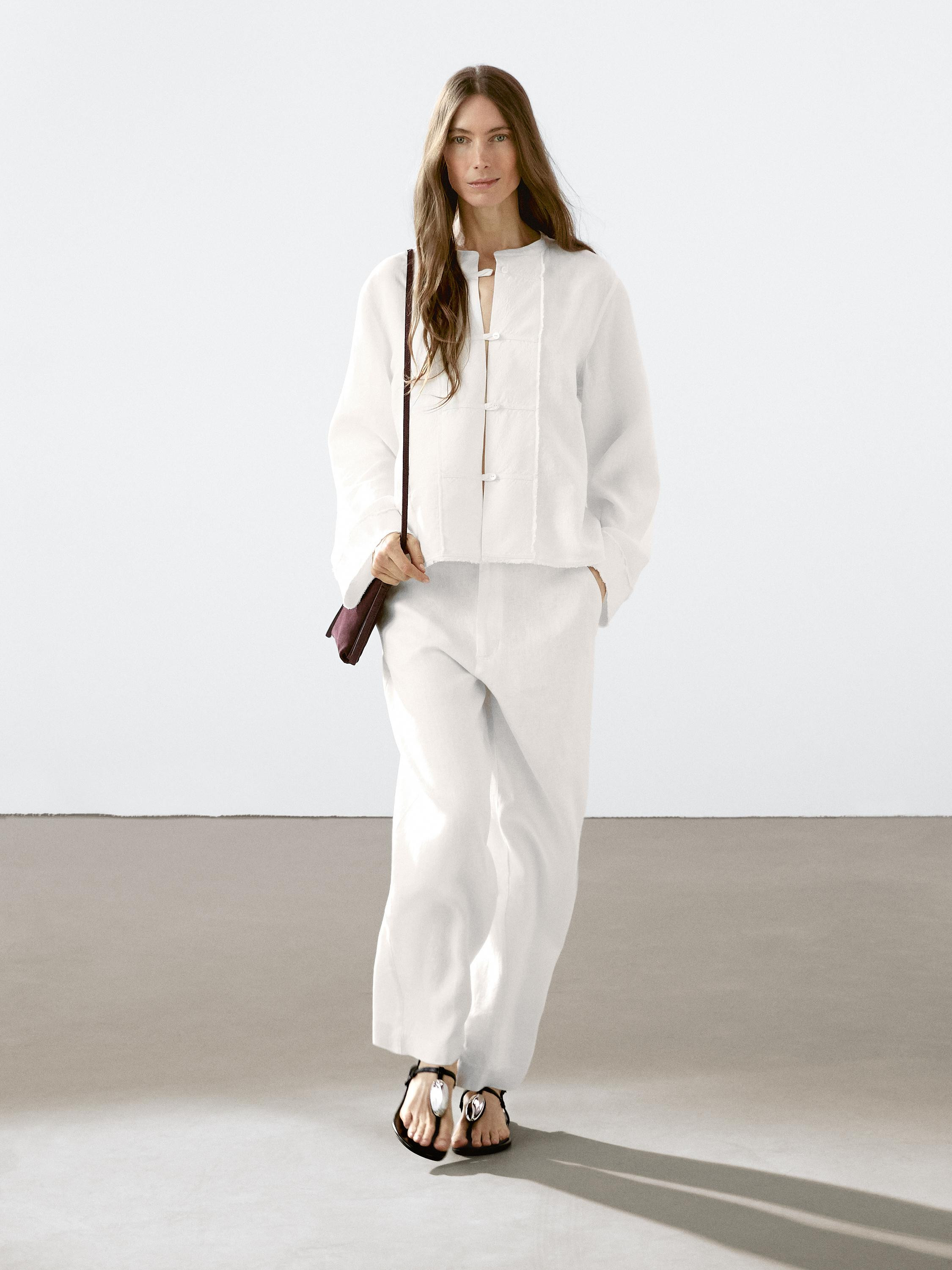 Flowing 100% linen shirt | Massimo Dutti US