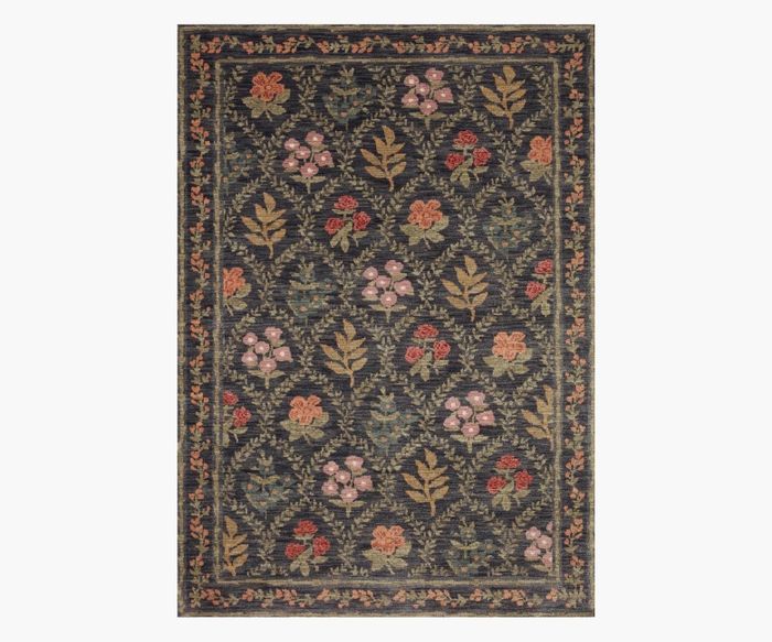 Fiore Hawthorne Charcoal Power-Loomed Rug | Rifle Paper Co.