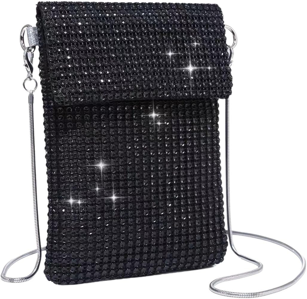 Verdusa Women's Crossbody Bag Glitter Rhinestone Evening Bag Purse Sequin Wedding Handbag | Amazon (US)