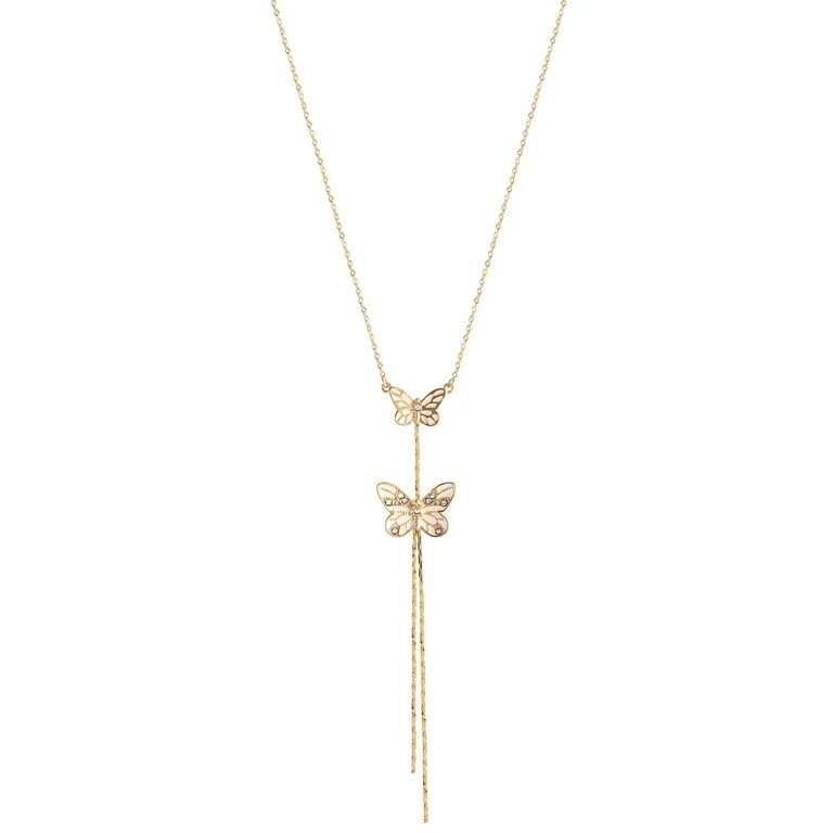 Jessica Simpson Fashion Metal Butterfly Y Necklace | Walmart (US)