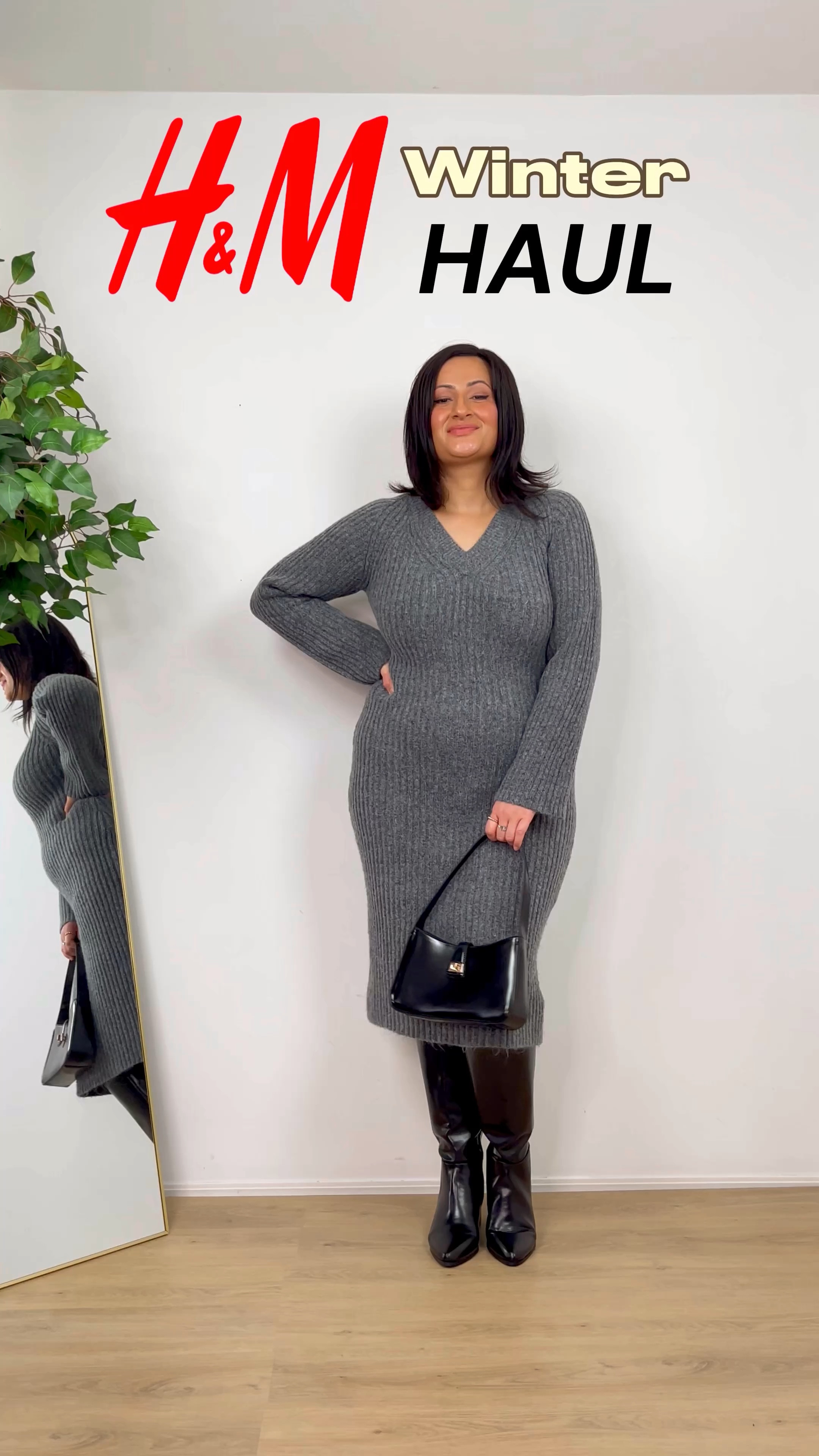 H&M winter haul, winter outfit, winter fashion, sweater dress, turtleneck sweater, cardigan, satin skirt, faux leather leggings, wool coat, bomber jacket, wide leg high waisted jeans 

#LTKmidsize #LTKVideo #LTKstyletip