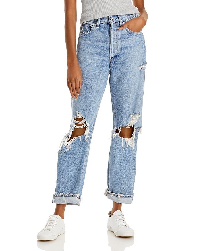 90's Mid Rise Loose Fit Cotton Ripped Wide Leg Jeans in Fallout, Bloomingdales | Bloomingdale's (US)