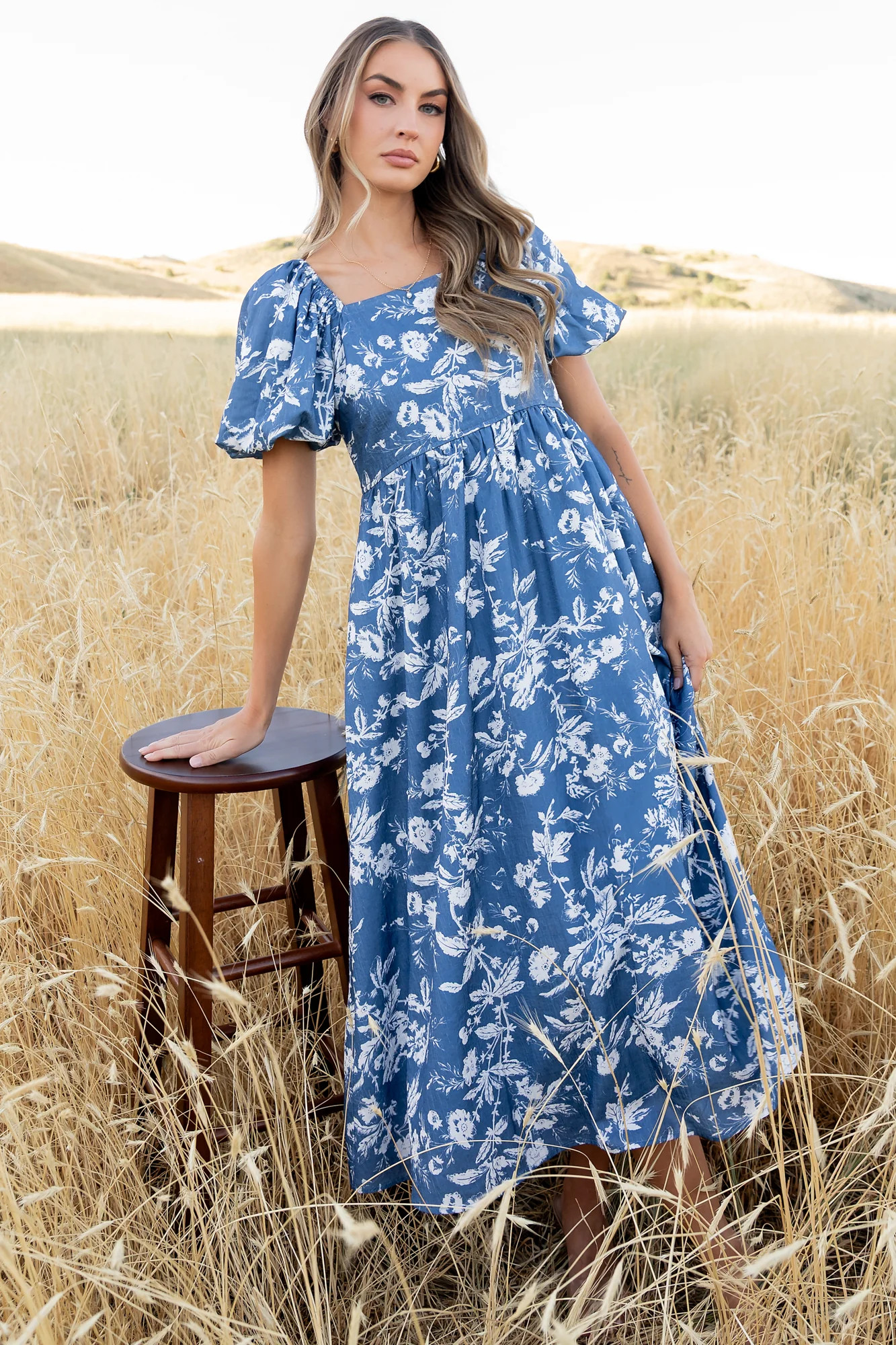 Graceland Maxi Dress — Slate & White Floral | Baltic Born | Baltic Born