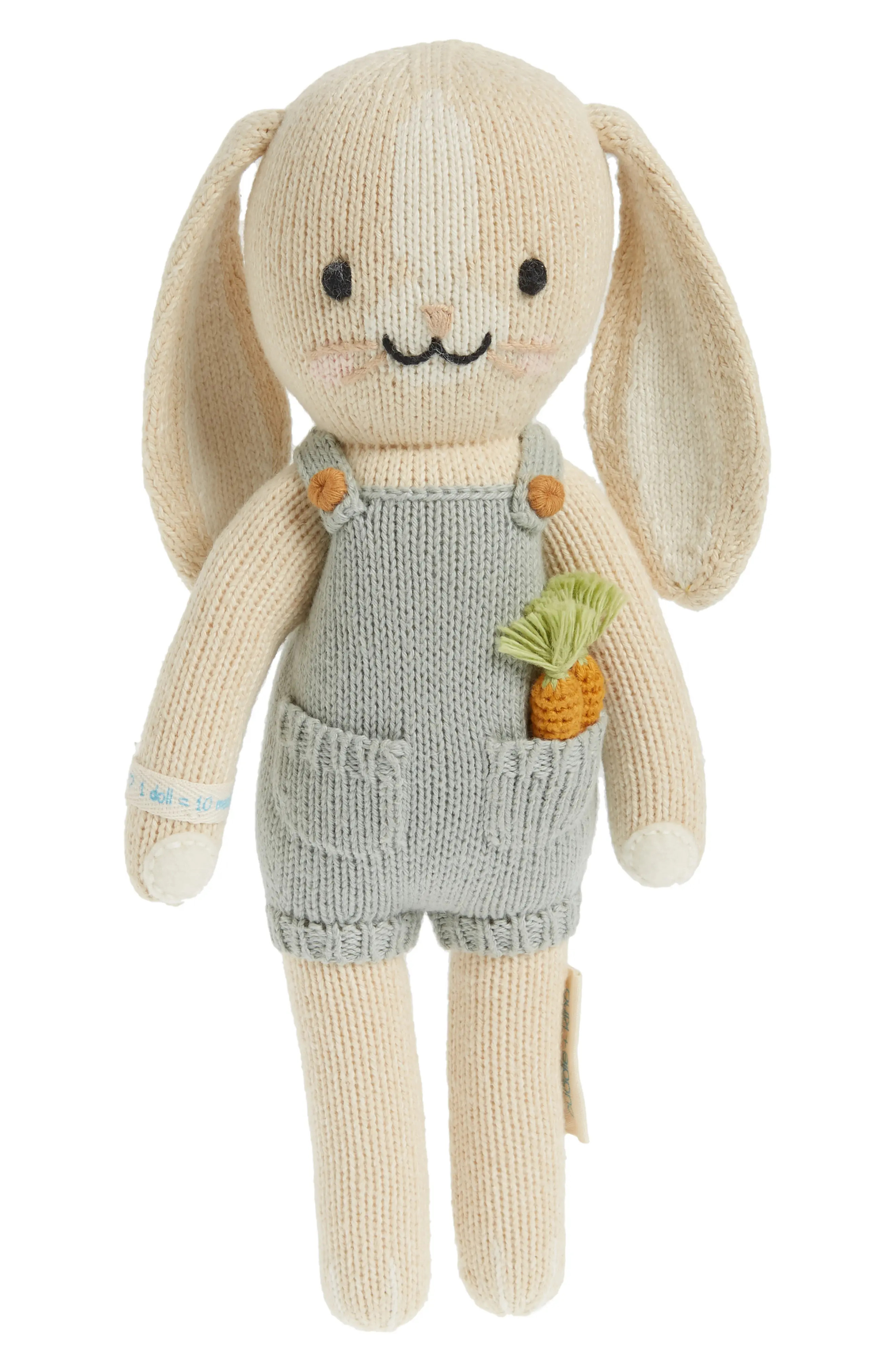 cuddle+kind cuddle + kind Mini Henry the Bunny Stuffed Animal in Blue at Nordstrom | Nordstrom