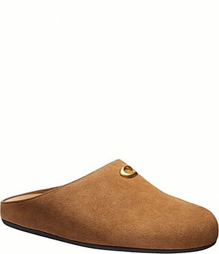 COACH Sculpted C Soft Suede Mules -  8 | Dillard's