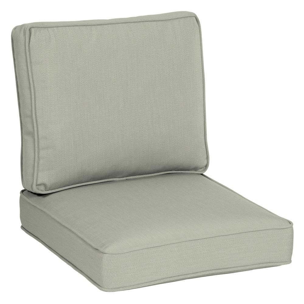 Arden Selections Oasis 24 in. x 26 in. Plush 2-Piece Deep Seating Outdoor Lounge Chair Cushion in Li | The Home Depot