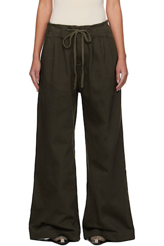 Khaki Cinch Trousers | SSENSE