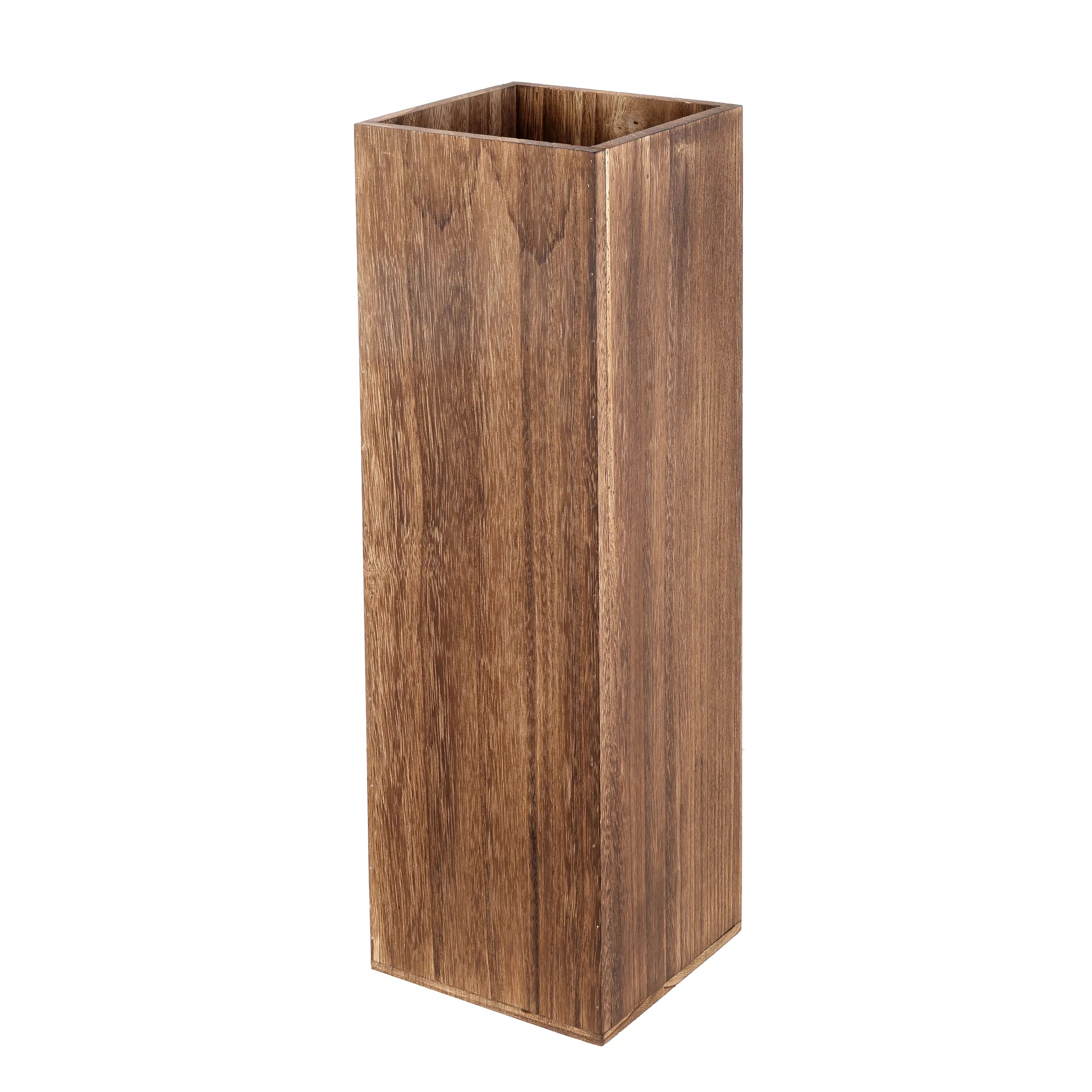 Mainstays 22" Tall Dark Brown Wood Vase | Walmart (US)