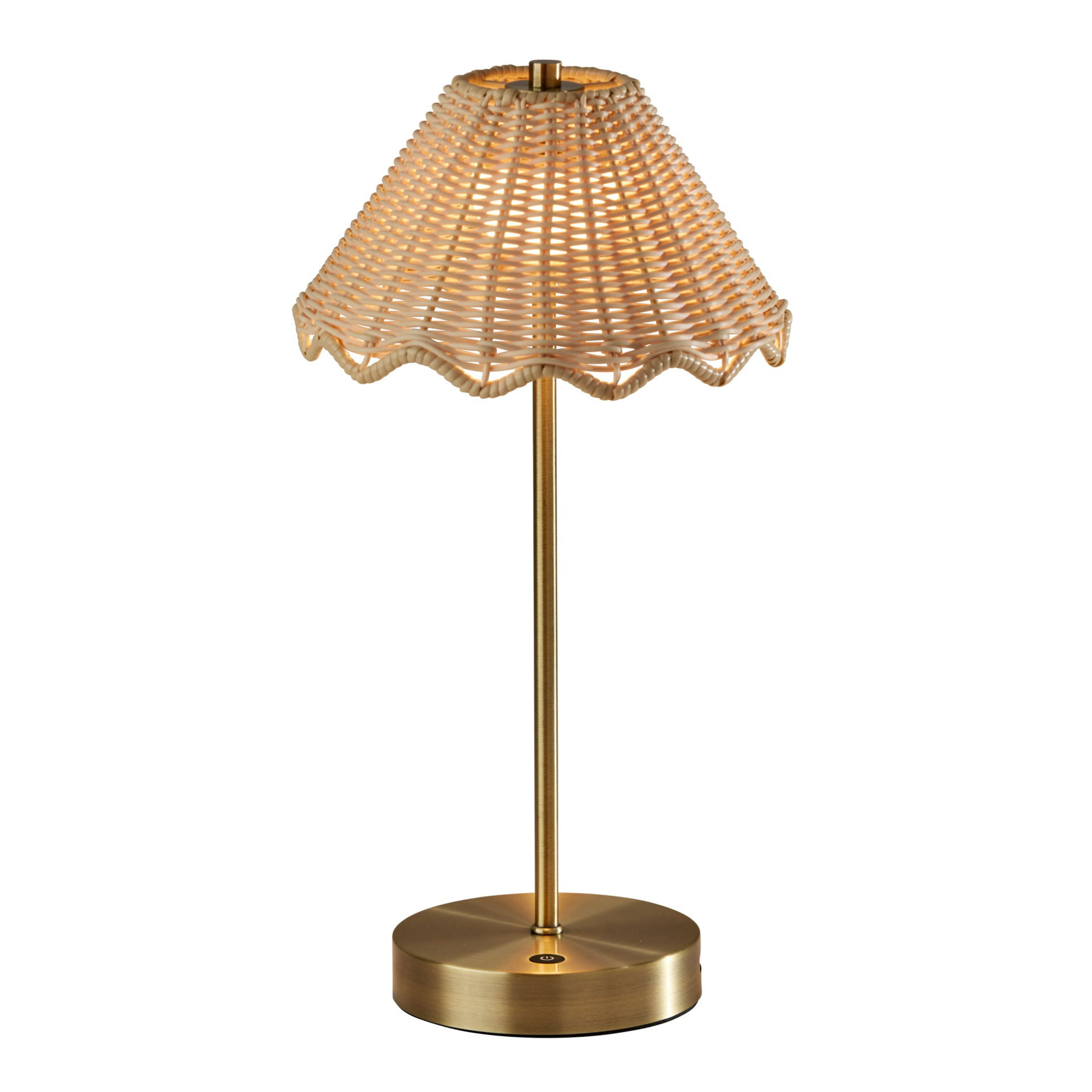 Kiawah Faux Rattan and Metal Rechargeable LED Table Lamp | World Market