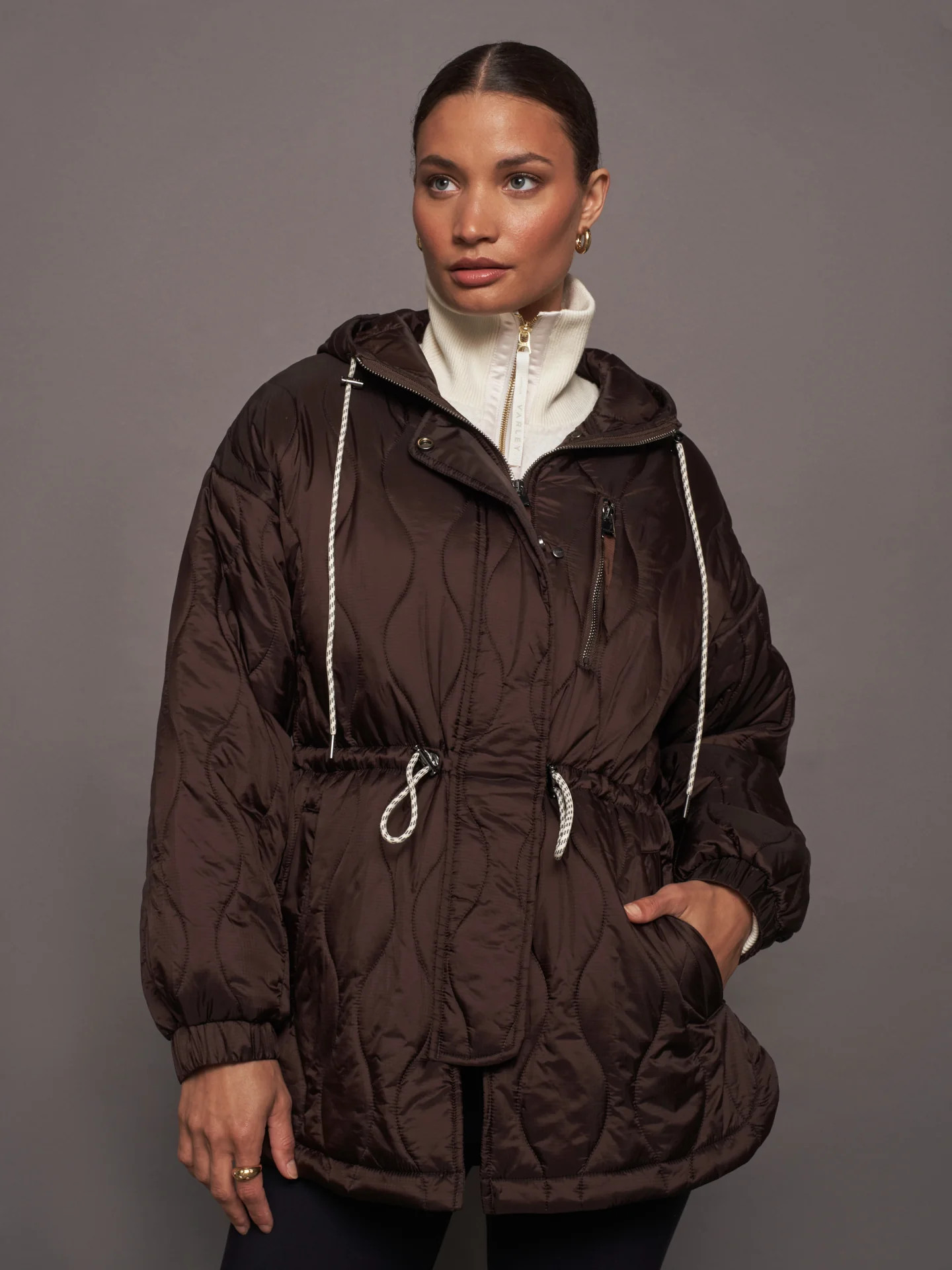 Caitlin Quilt Jacket - Coffee Bean | Carbon38