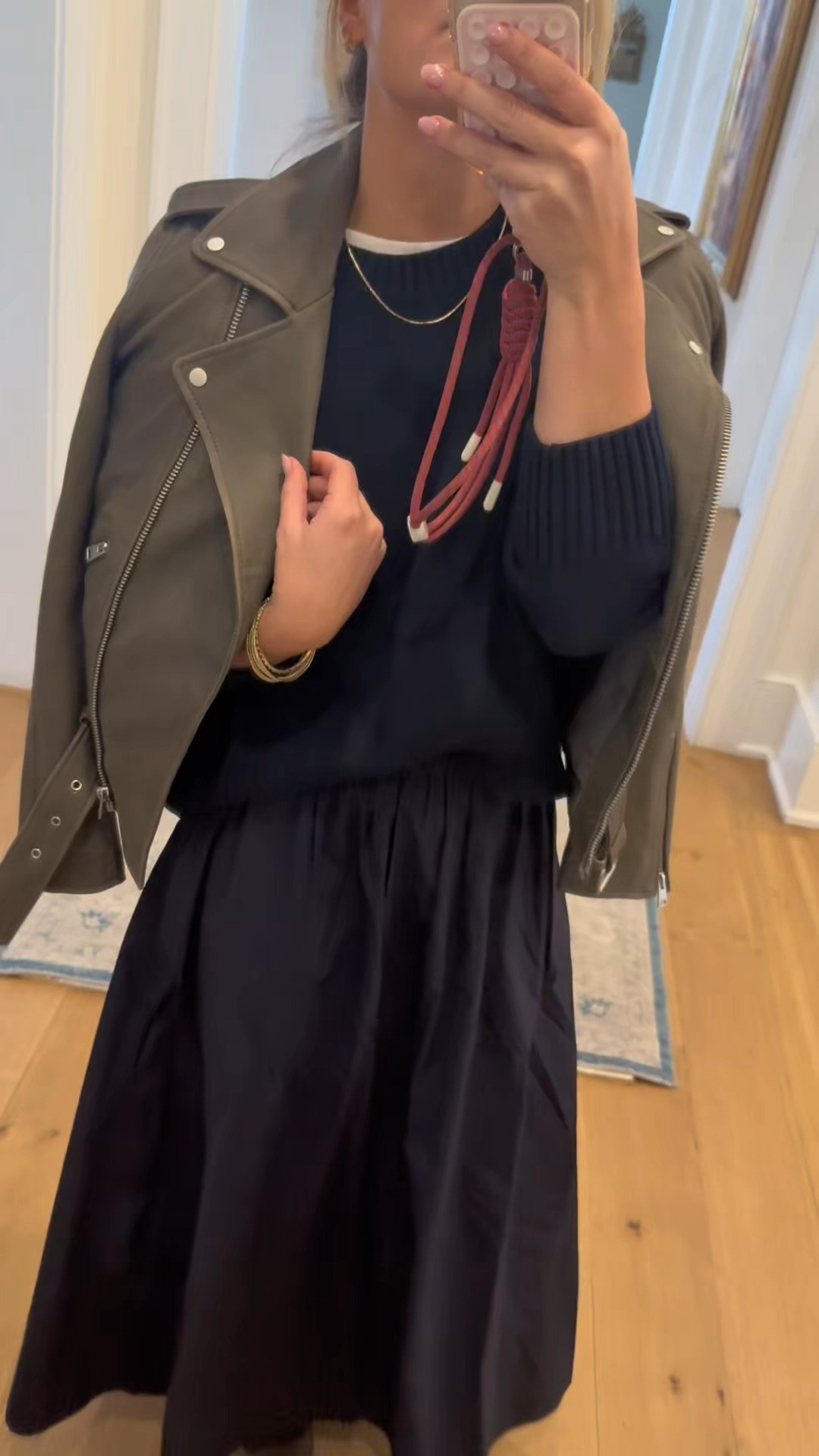 Such a fun leather layer. Structured, yet still flattering and feminine. You nailed it @onequince. #quincepartner 

 #LTKSeasonal #LTKStyleTip #LTKWorkwear