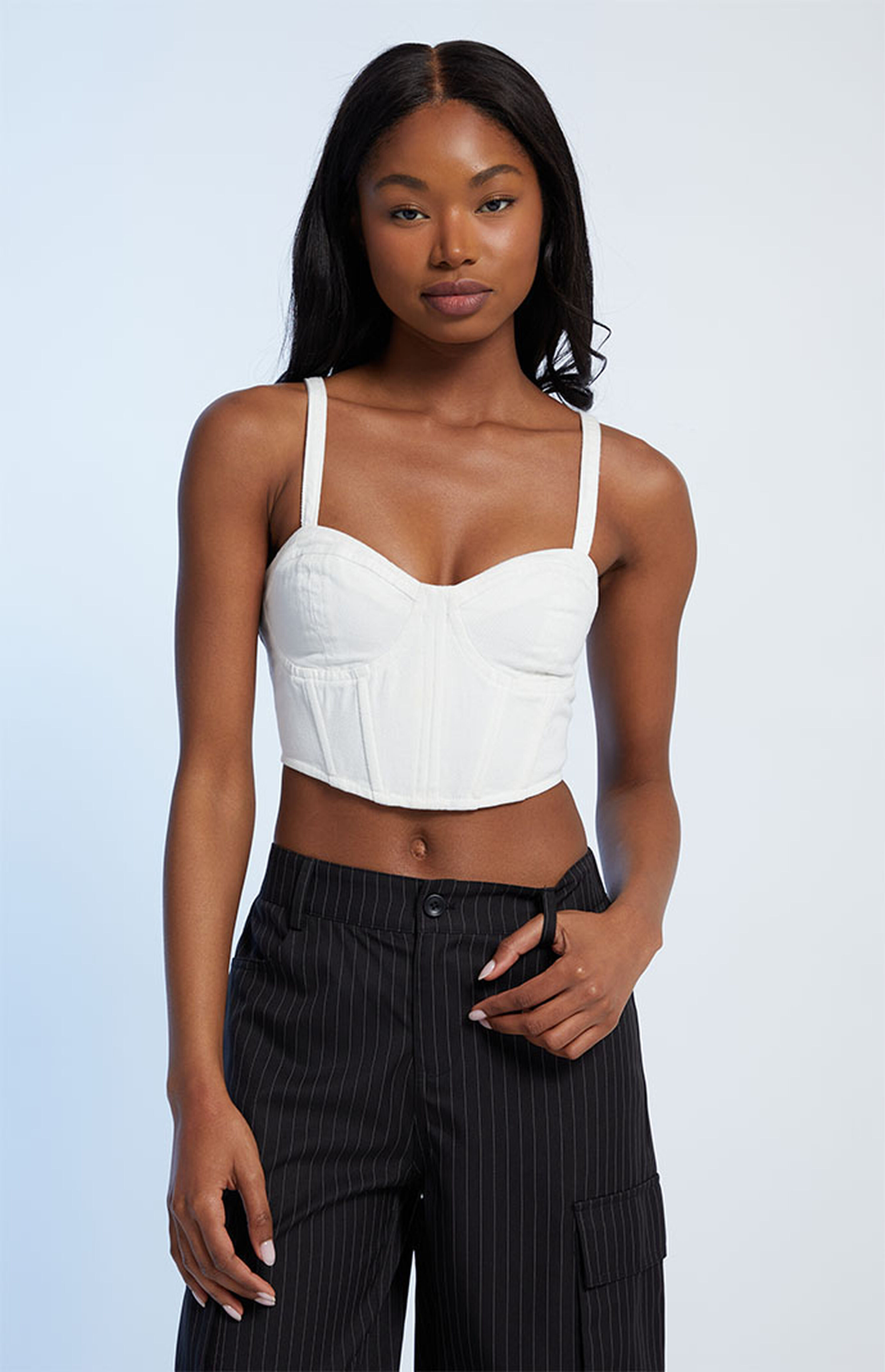 LA Hearts Denim Corset Top | PacSun