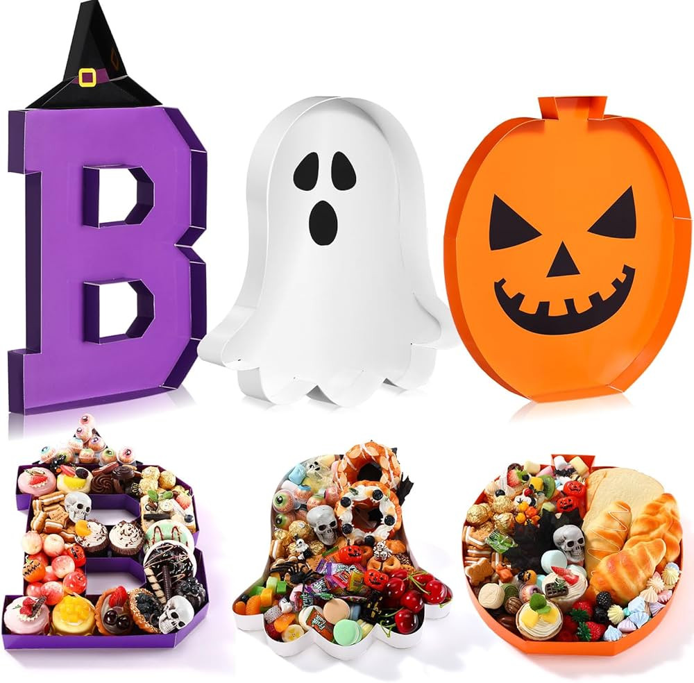 Mifoci 13.7 Inch Large Halloween Boo Charcuterie Board Fillable Letter Charcuterie Halloween Pump... | Amazon (US)