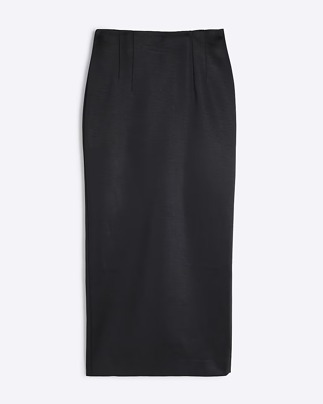Black Satin Pencil Midi Skirt | River Island UK & IE