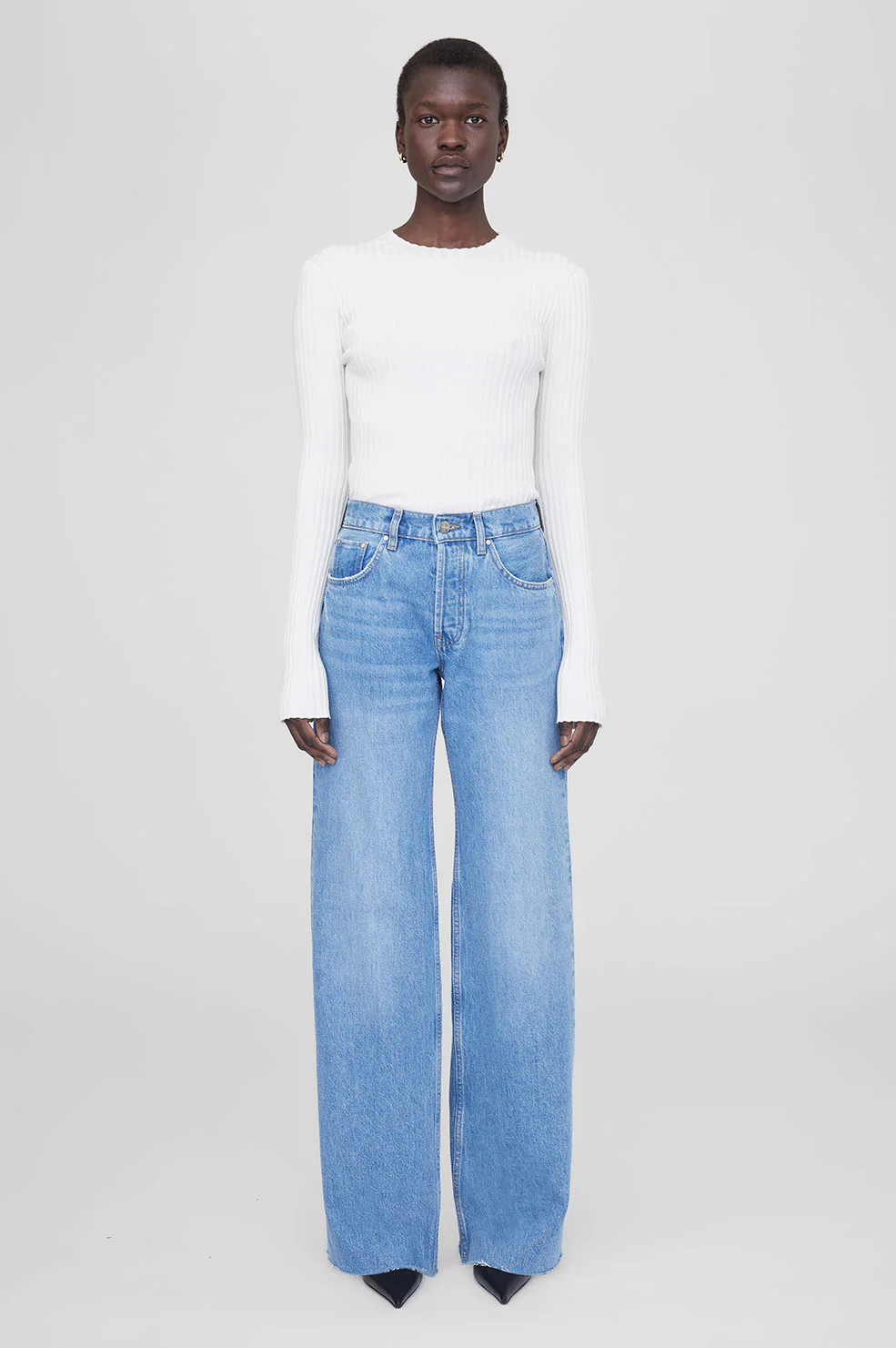 ANINE BING Cecily Top in Ivory | Anine Bing