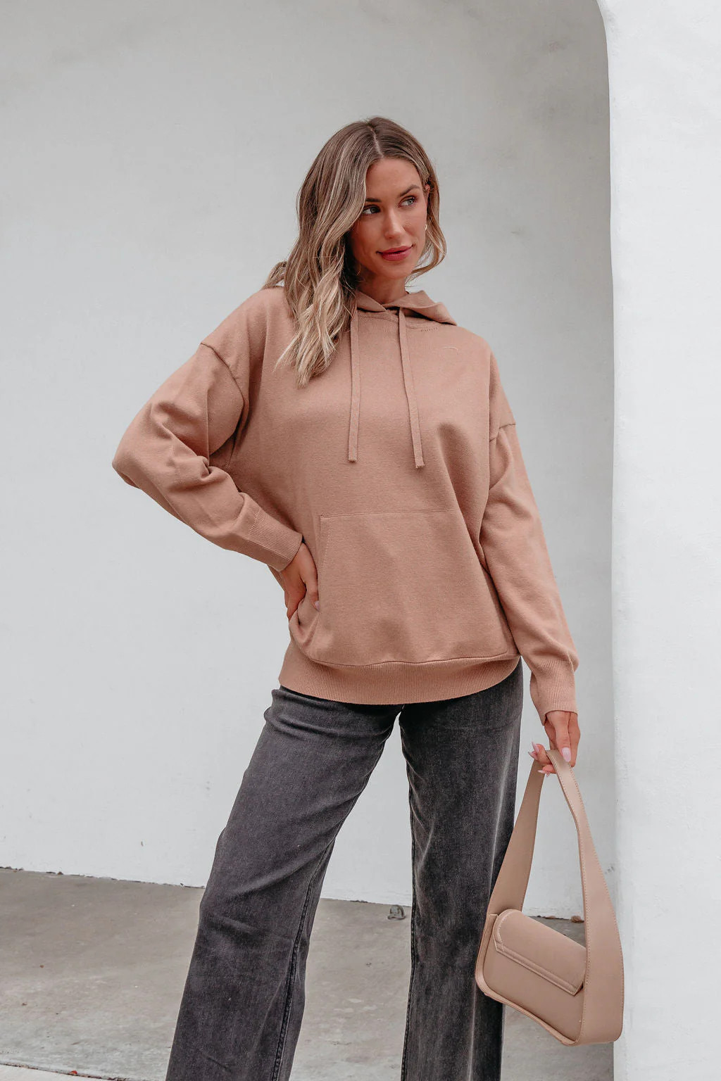 Light Brown Cashmere Hooded Sweater | Magnolia Boutique