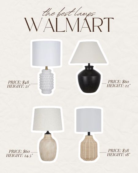 New Walmart lamps, different styles & different price points! 

Lee Anne Benjamin 🤍

#LTKhome #LTKFind #LTKstyletip