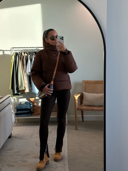 Chocolate brown winter outfit from Revolve 

Year of Ours set in XSmall - Puffer in Small 

#LTKSeasonal #LTKfamily #LTKtravel