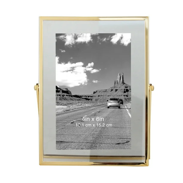 Better Homes & Gardens Brass 4x6" Floating Photo Frame with Metal Easel | Walmart (US)