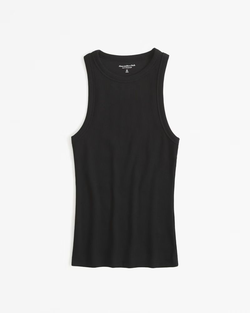 Women's Essential Tuckable High-Neck Rib Tank | Women's A&F Essentials | Abercrombie.com | Abercrombie & Fitch (US)