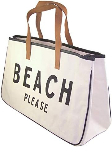 Creative Brands D3713 Hold Everything Tote Bag, 20" x 11", Beach Please Black and White | Amazon (US)