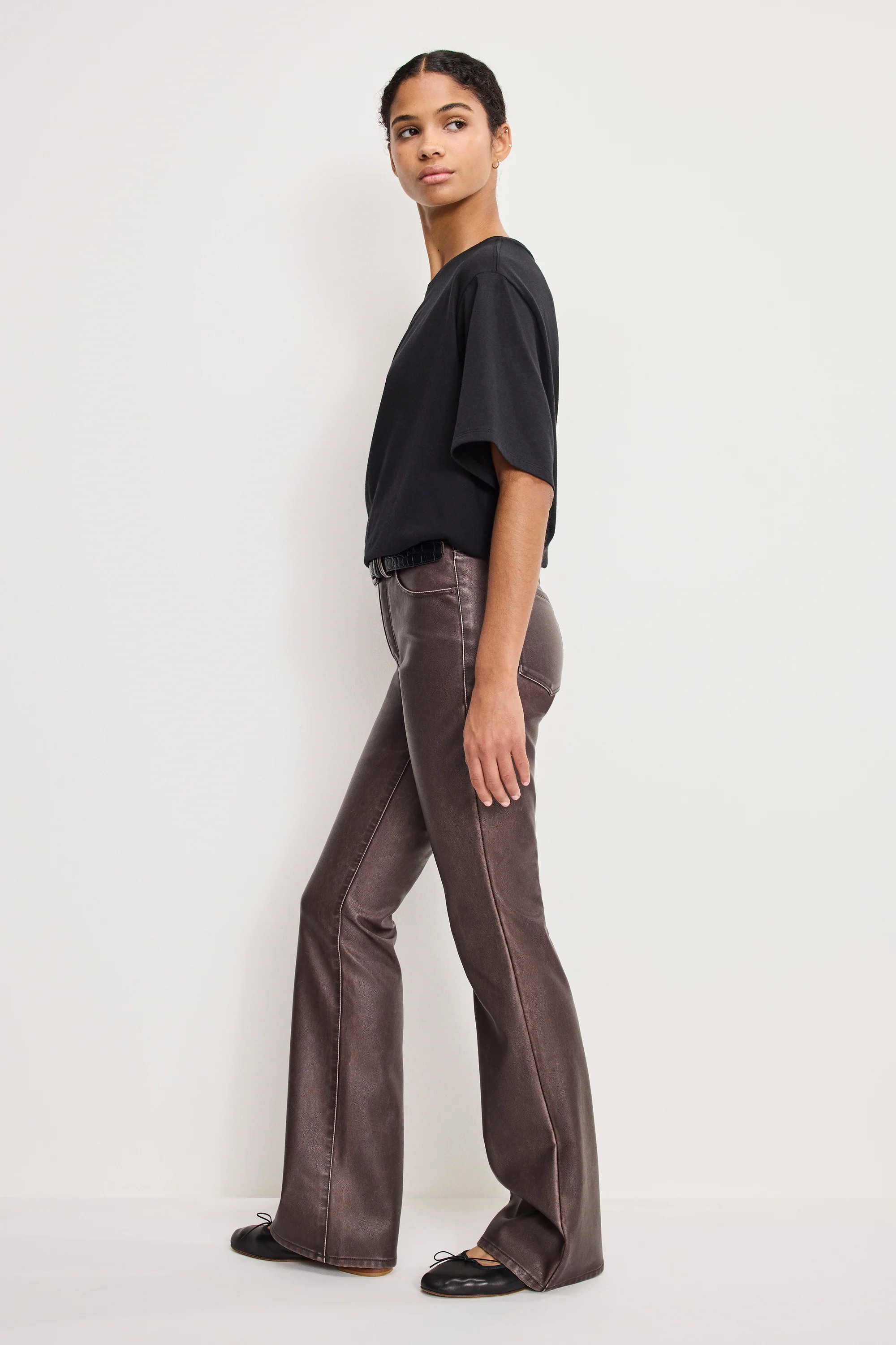 GOOD CLASSIC BOOTCUT FAUX LEATHER PANTS | VAMP001 - GOOD AMERICAN | Good American