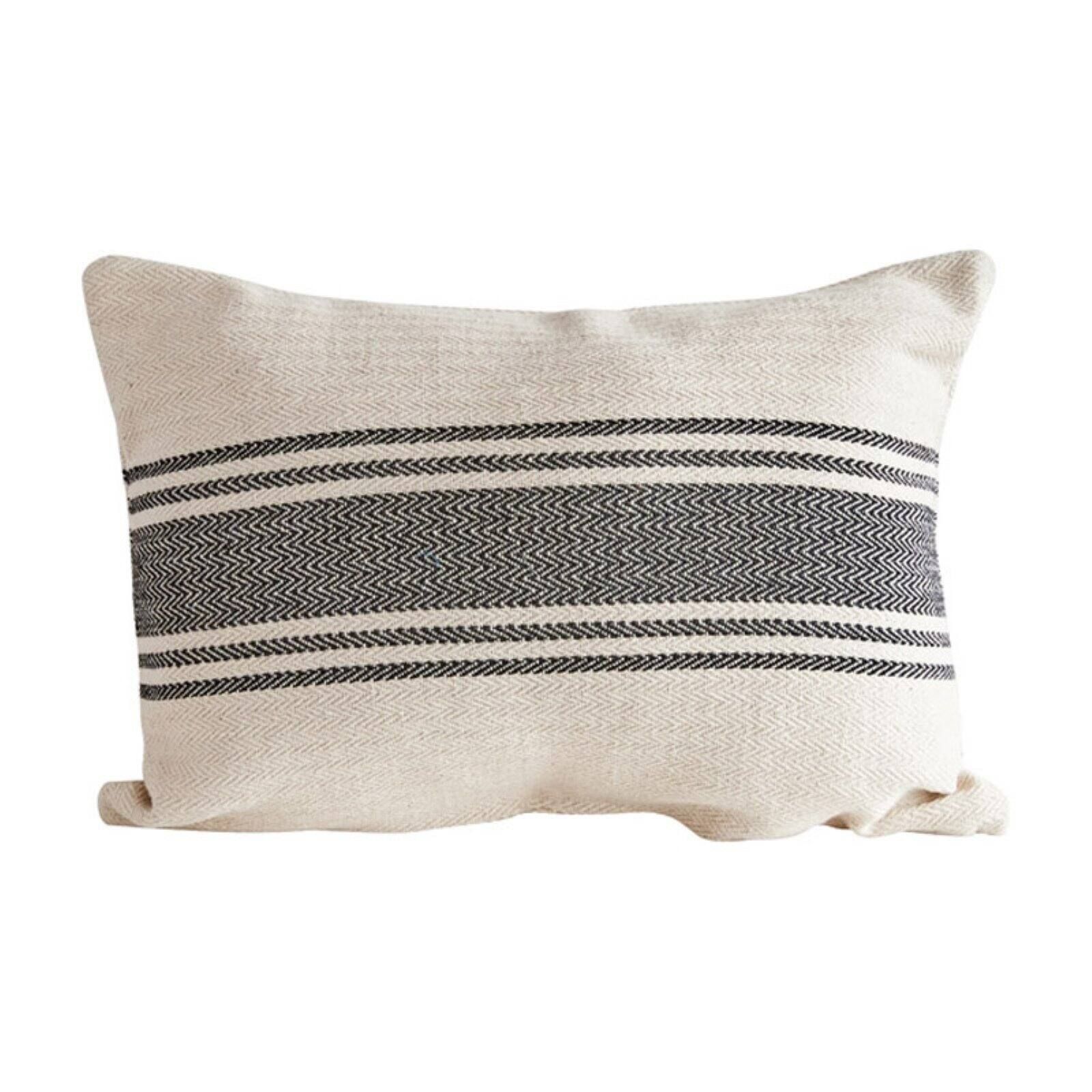 3R Studios 20 in x 14" Rustic/Farmhouse/Modern Black/White Stripes Cotton Throw Pillows - Walmart... | Walmart (US)