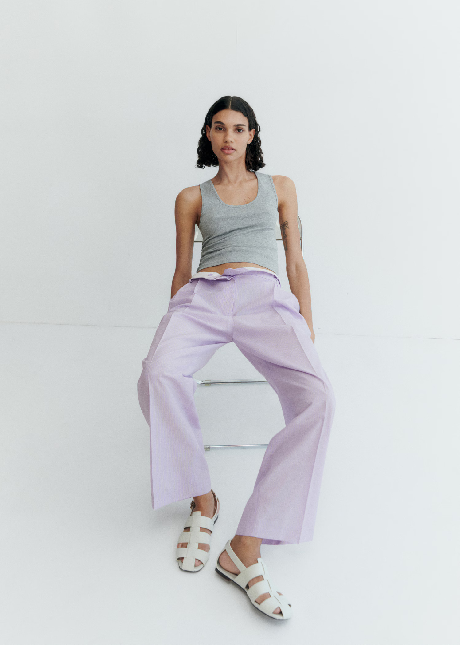 Striped wideleg pants | Mango (US/MX/AU)