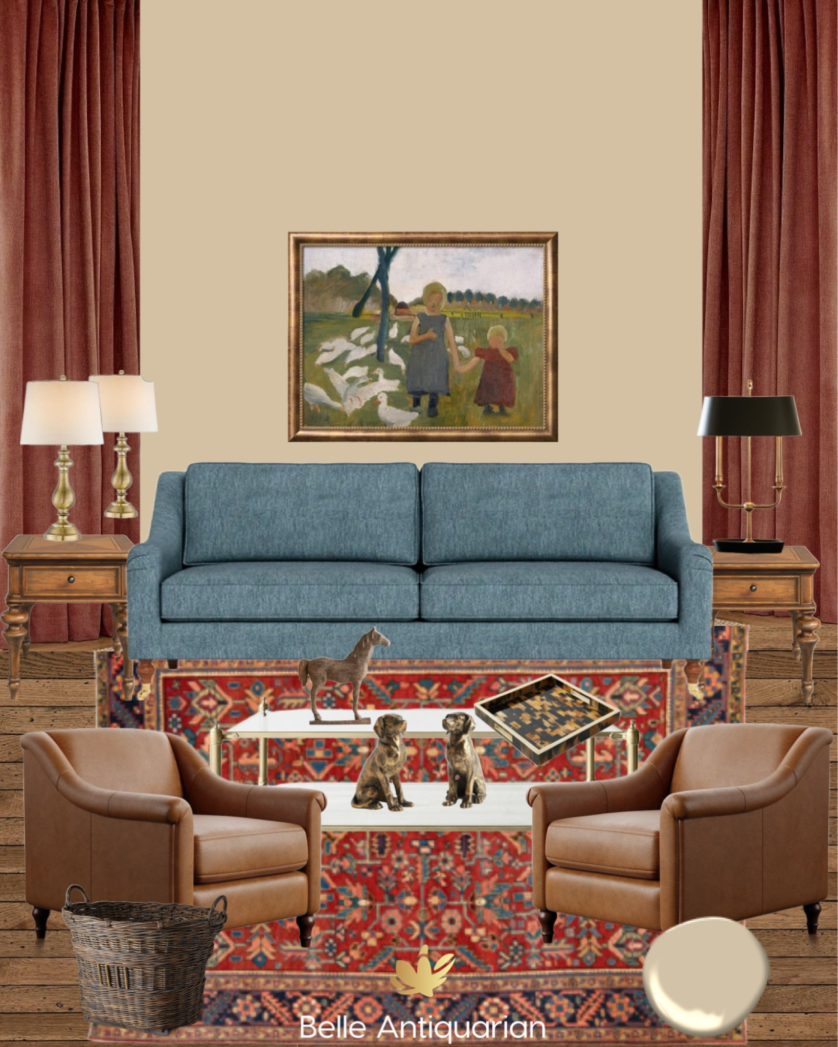 This month’s designed room features a living room with traditional lines, warm tones. Find all of the details, including paint colors, on BelleAntiquarian.com.

#LTKFamily #LTKSaleAlert #LTKHome