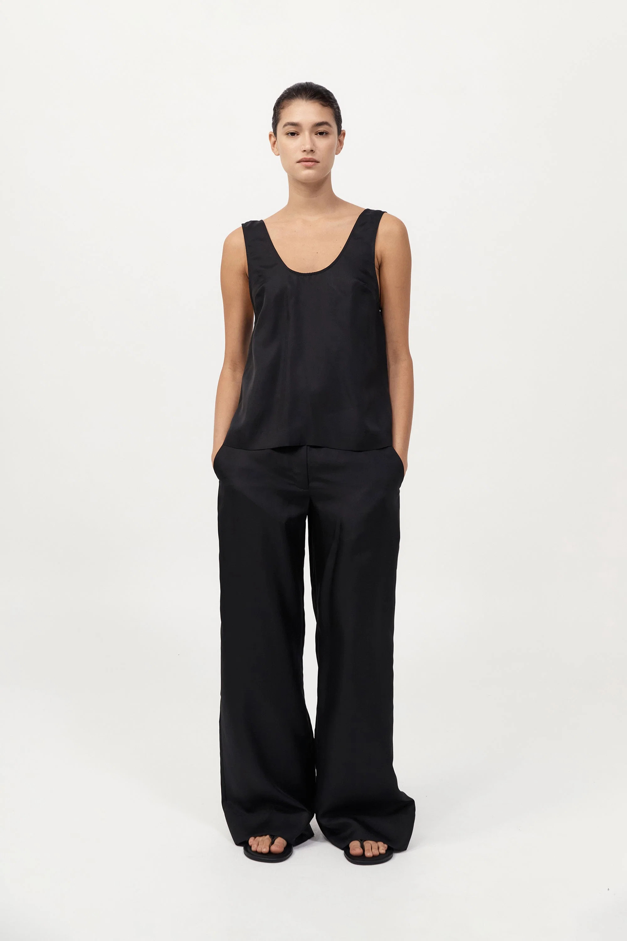 Silk Twill Pants - Black | St. Agni (US, UK, EU)