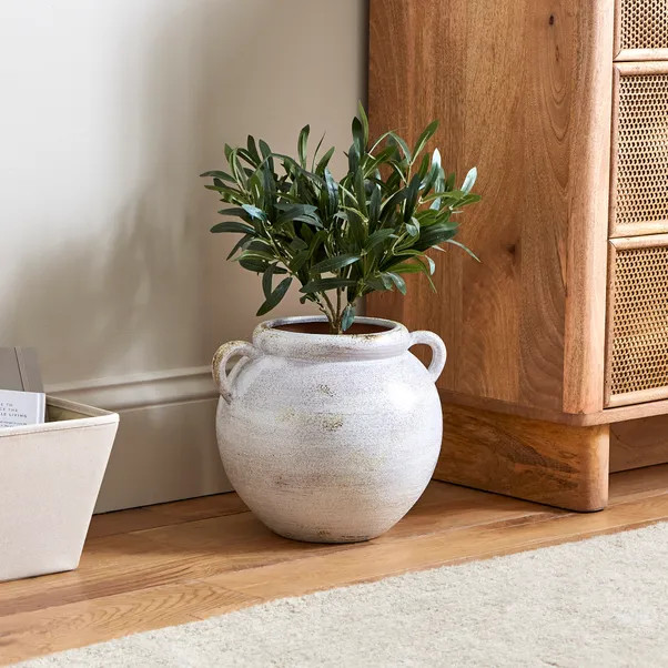 Wide Stone Vase with Handles | Dunelm (migrated)