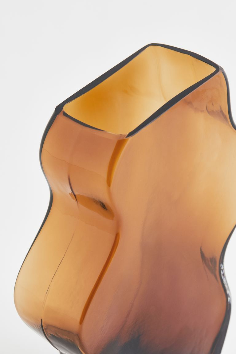 Wavy Glass Vase - Brown - Home All | H&M US | H&M (US + CA)