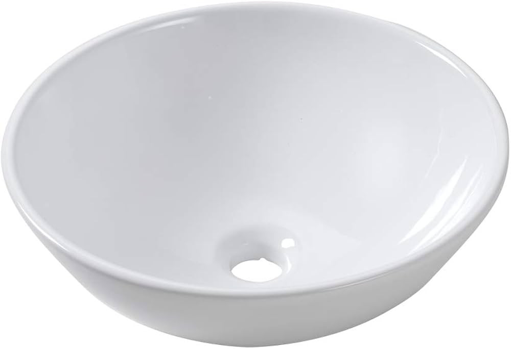 Lordear 13x13 Small Round Bowl Bathroom Vessel Sink Modern White Above Counter White Porcelain Ce... | Amazon (US)