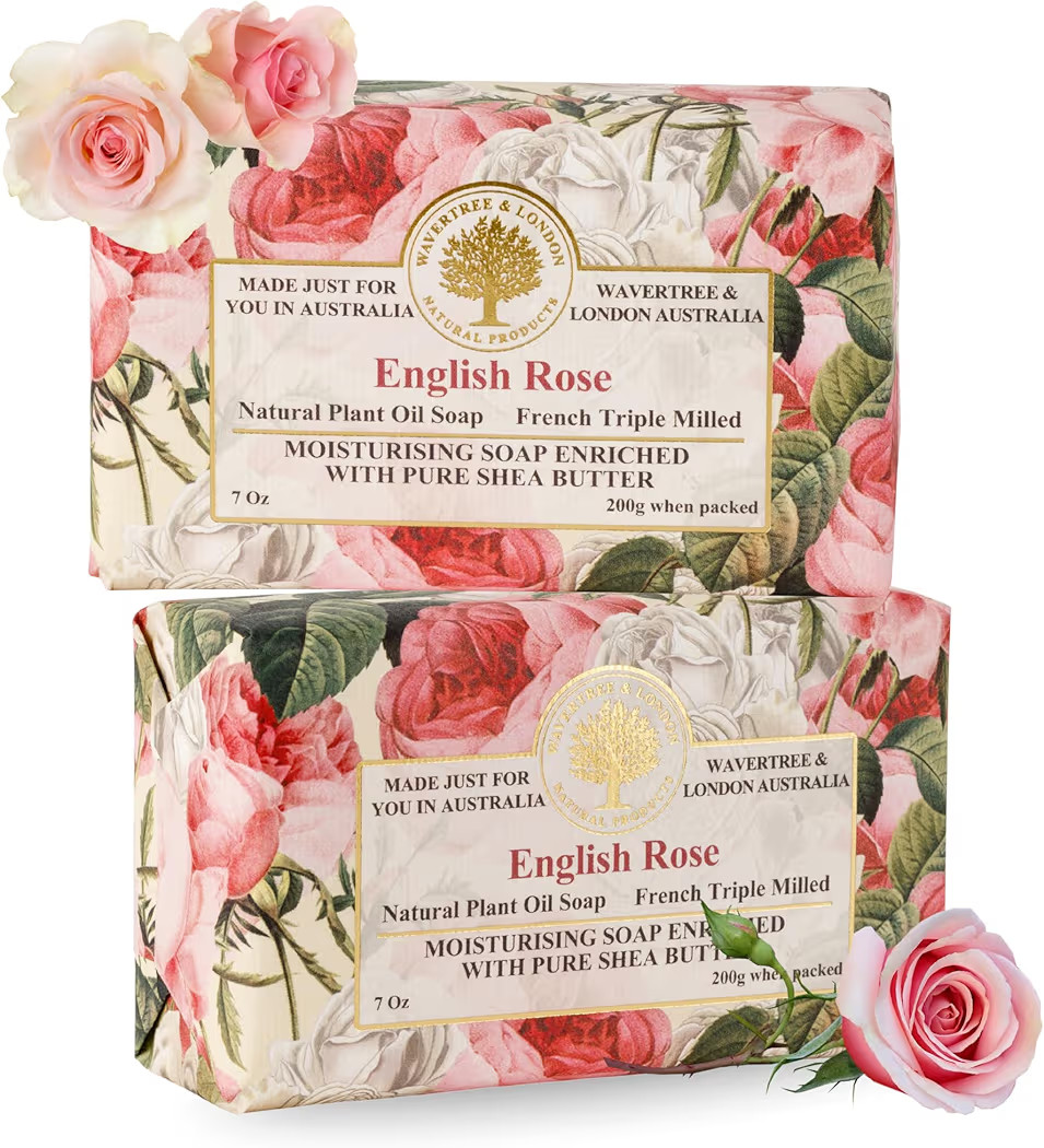 Wavertree & London English Rose Scented Natural Soap Bars for Women & Men (2 x 7oz) – Moisturiz... | Amazon (US)