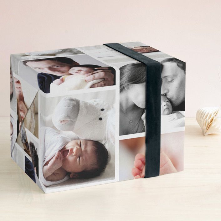 "Photo Collage" - Customizable Wrapping Paper in White by leslie hamer. | Minted