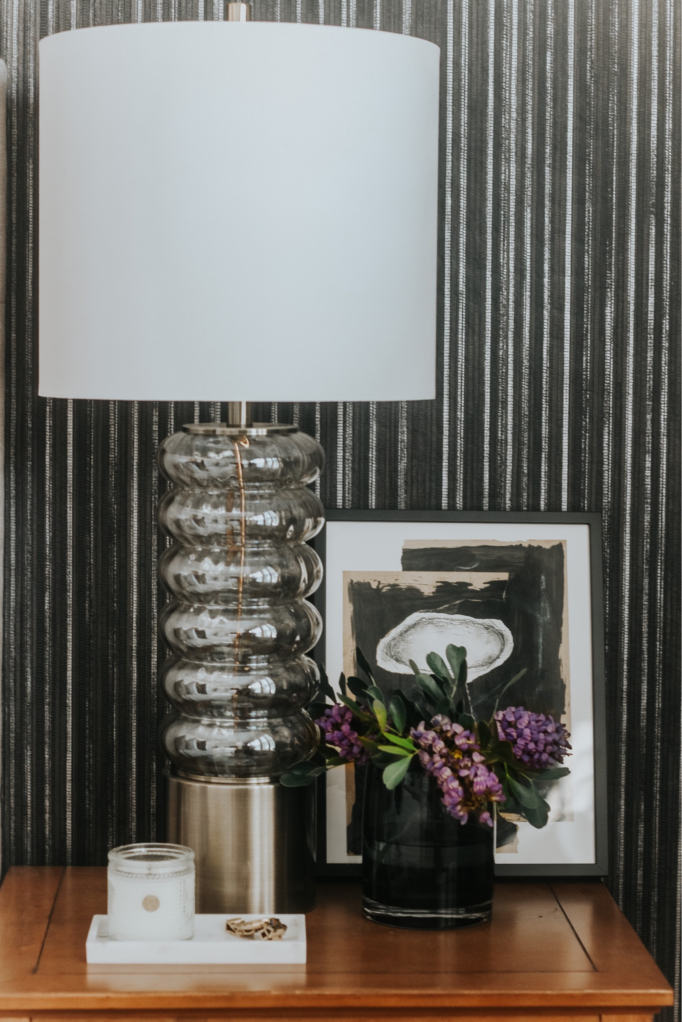 Spring nightstand styling // glass lamp, abstract art, faux marble tray, amazon finds // amazon home 

#LTKSeasonal #LTKunder50 #LTKhome