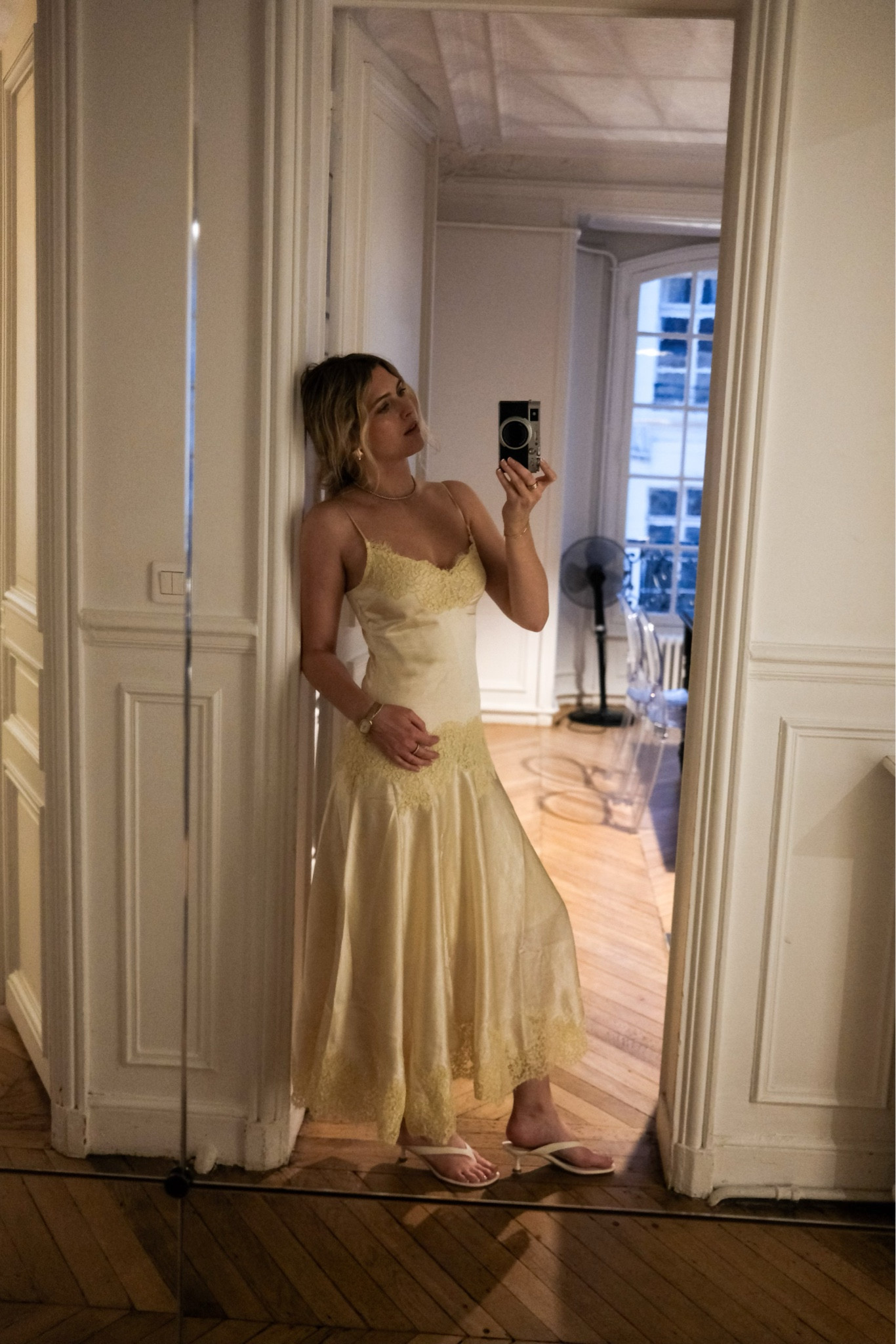 End of summer in Paris. Vintage style silk JCrew dress. 