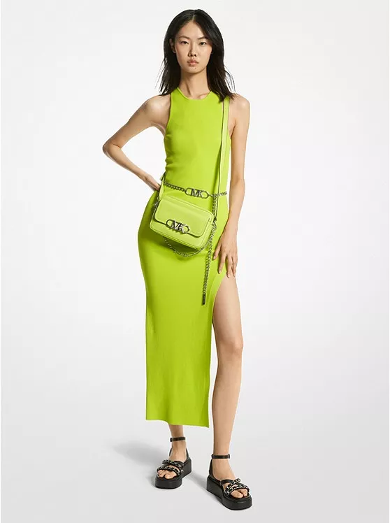 Michael kors belted hot sale ribbed knit dress