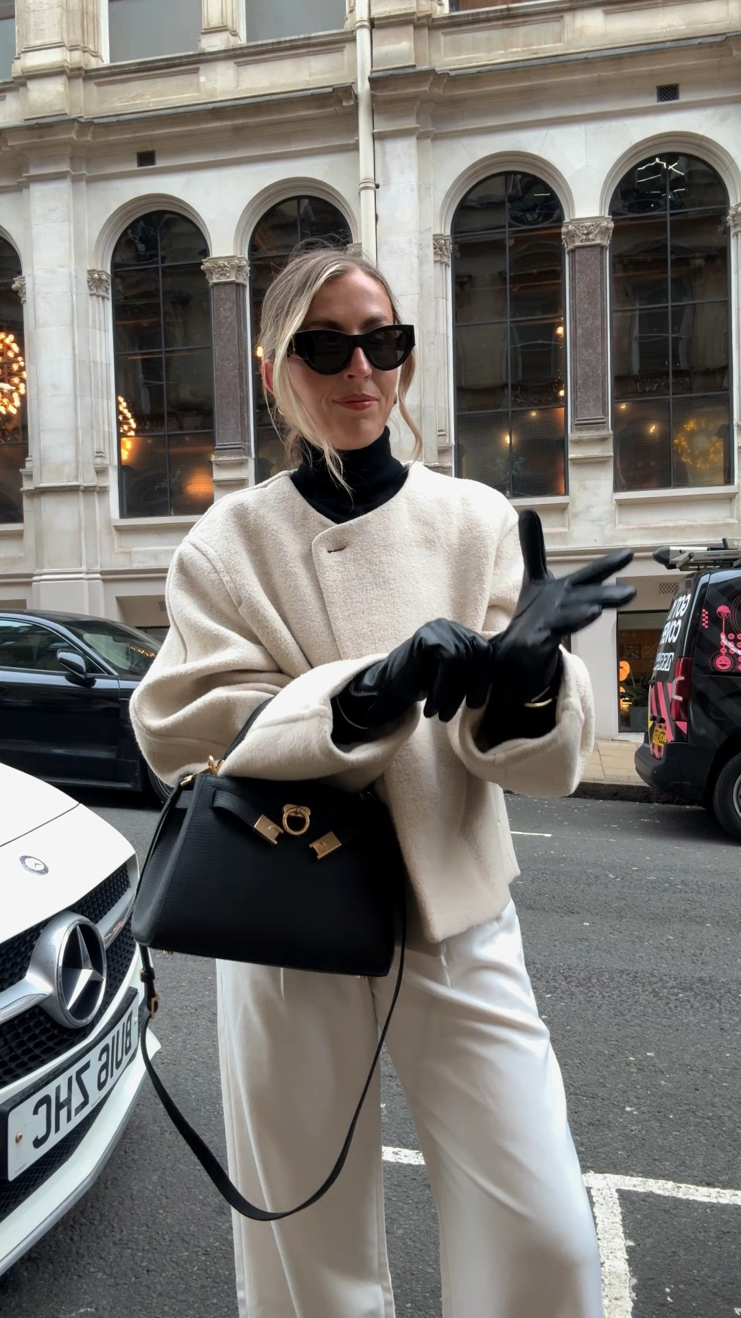 Winter whites outfit 🤍❄️

Wool coat, white trousers, black bag, ankle boots 

#LTKuk #LTKwinter #LTKstyletip