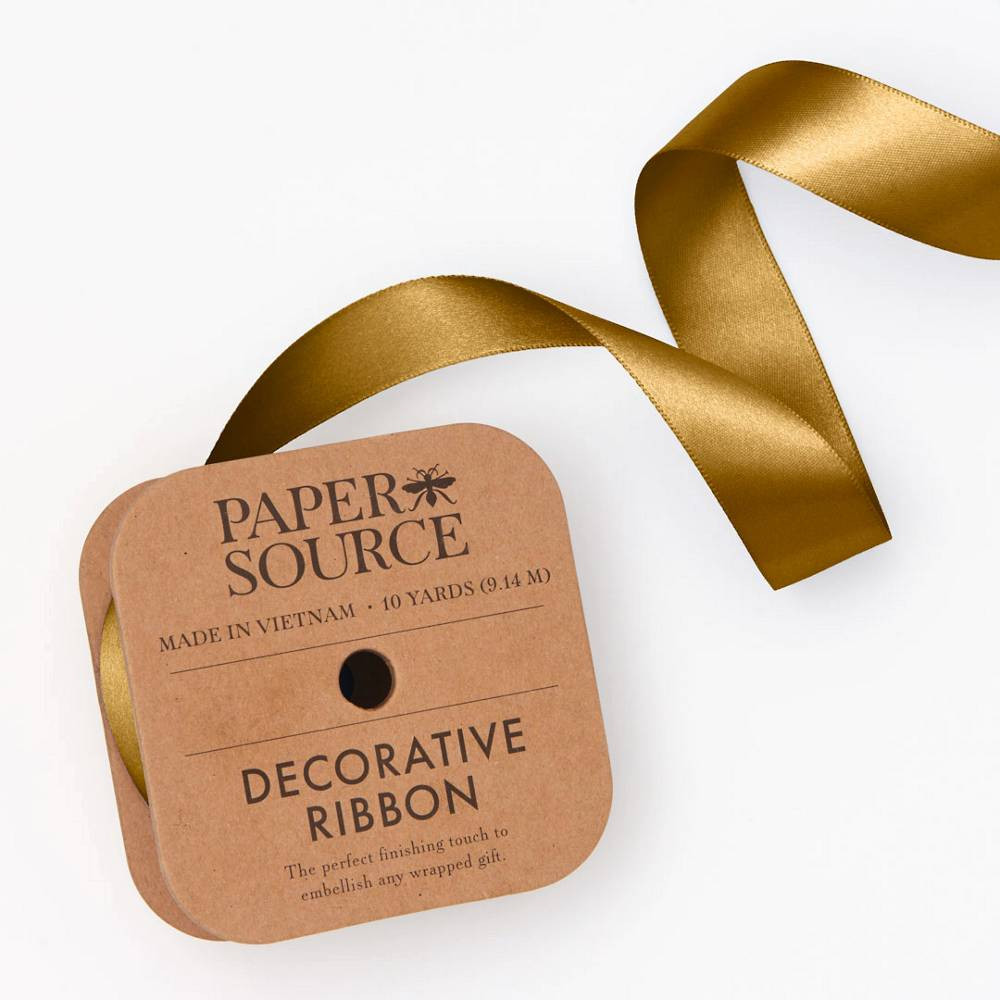 Antique Gold Satin Ribbon | Paper Source | Paper Source