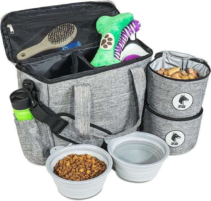 Top Dog Travel Bag - Airline Approved Travel Set for Dogs Stores All Your Dog Accessories - Inclu... | Amazon (US)