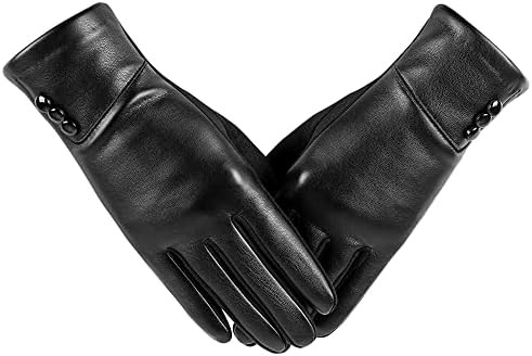 Kebesu Winter Fashion Leather Gloves for Women, Touch Screen Wool Lined Outdoor Windproof Warm Su... | Amazon (US)