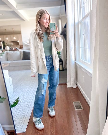 Living my best 90’s kid life 🤩
Jeans on clearance for $16!!
Sweatshirt is sold out in this color, but I linked some similar.
Ribbed cropped tank top is a pretty #softautumn green!

#LTKfindsunder50 #LTKover40 #LTKsalealert