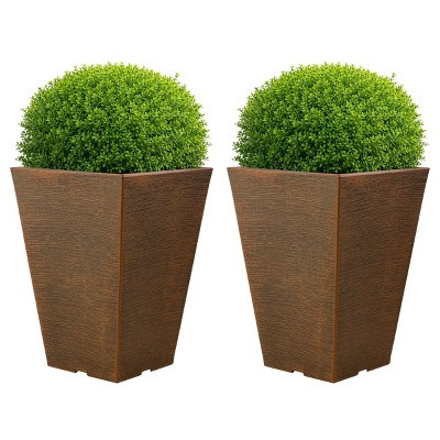 Pure Garden 13.75in Tall Planter 2-Pack, Bronze | Target