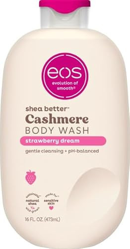 eos Cashmere Body Wash – Strawberry Dreams, Moisturizing Body Wash, Creamy Gel Formula, with Shea Butter, Glycerin, Vitamin E, pH Balanced, Sensitive Skin, Vegan, 16 fl oz | Amazon (US)