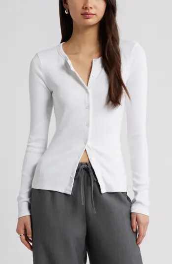 Long Sleeve Rib Cardigan | Nordstrom