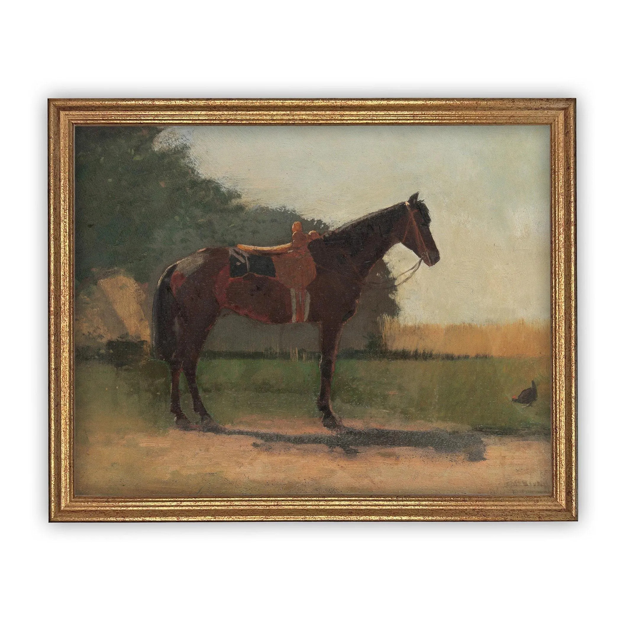 Vintage Horse Canvas Print: Framed Equestrian Art Reproduction | Etsy (Global)